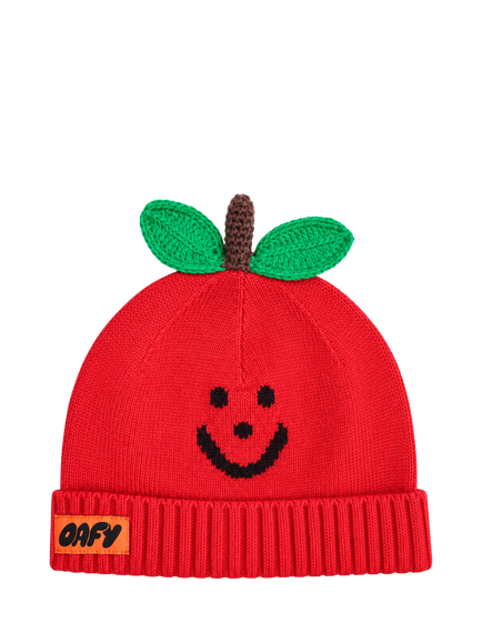 Oafy by Lazy Oaf Kids' Apple Knit Beanie Hat, Red, Red