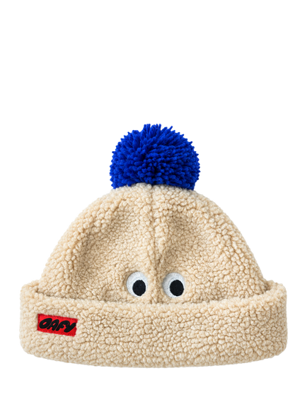 Oafy by Lazy Oaf Kids' Side Eye Beanie Hat, Natural, Natural