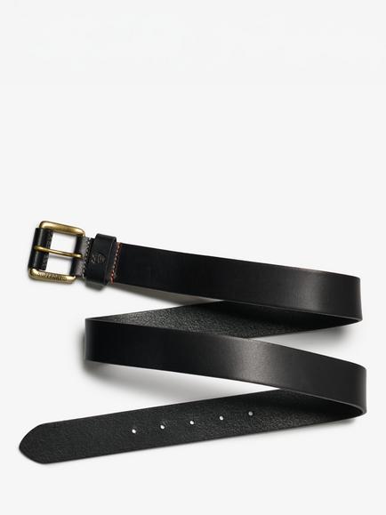 Superdry Classic Buffalo Leather Belt, Black - view 2, Black