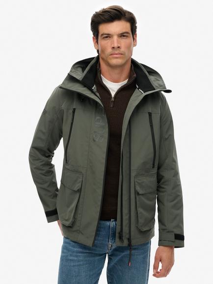 Superdry Hooded Ultimate Embroidered Windbreaker, Dark Dull Charcoal, Dark Dull Charcoal