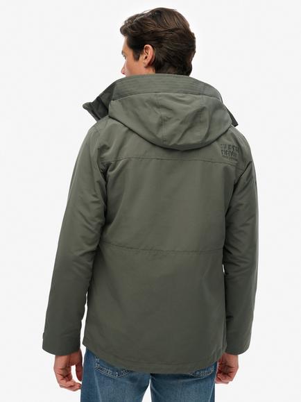 Superdry Hooded Ultimate Embroidered Windbreaker, Dark Dull Charcoal - view 2, Dark Dull Charcoal