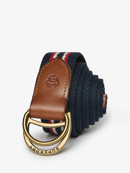 Superdry Heritage Stripe Webbing Belt, Navy Multi