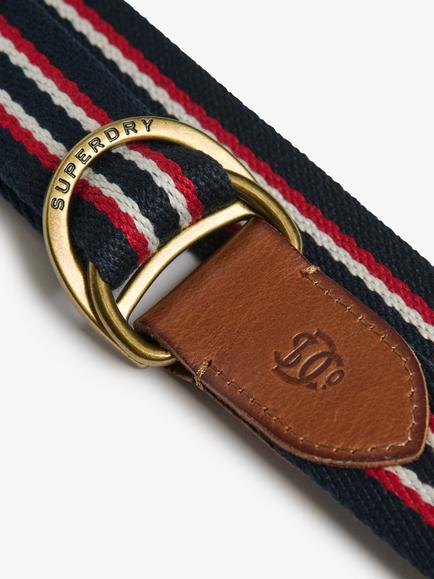 Superdry Heritage Stripe Webbing Belt - view 2, Navy Multi