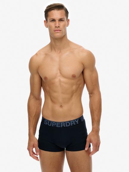 Superdry Cotton Blend Trunks, Pack of 3, Eclipse Navy, Eclipse Navy