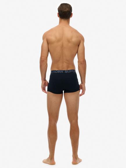 Superdry Cotton Blend Trunks, Pack of 3, Eclipse Navy - view 2, Eclipse Navy