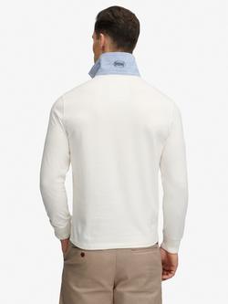 Superdry Double Emblem Rugby Top, Chalk White - view 2, Chalk White