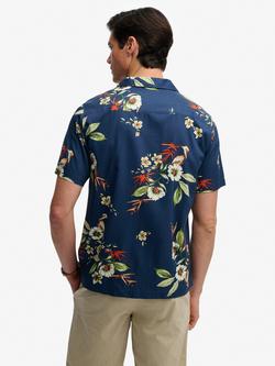 Superdry Hawaiian Print Short Sleeve Shirt, Cabana Navy/Multi - view 2, Cabana Navy/Multi