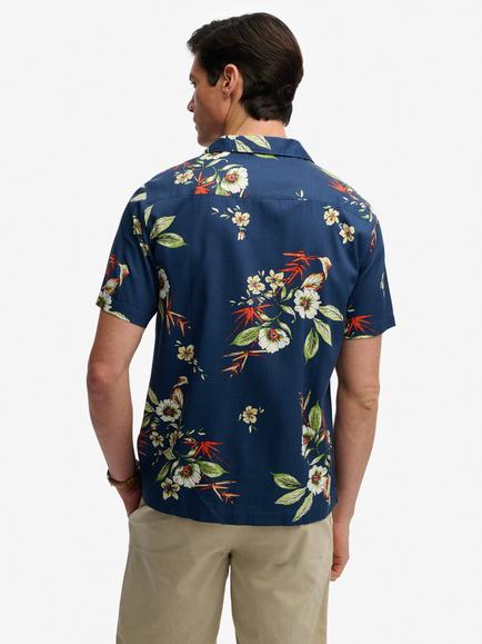 Superdry Hawaiian Print Short Sleeve Shirt, Cabana Navy/Multi - view 2, Cabana Navy/Multi