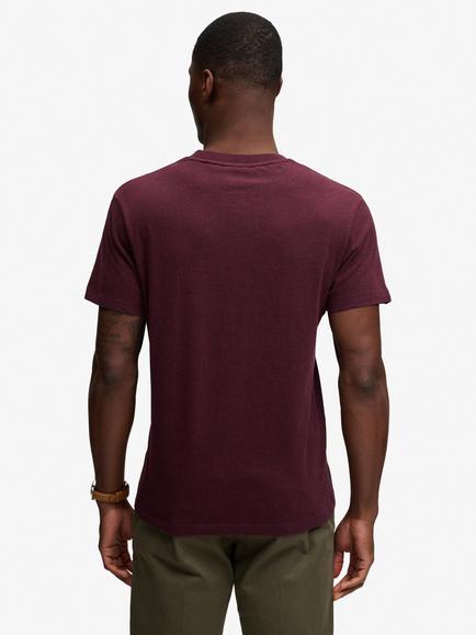 Superdry Essential Serif Logo Embroidered T-Shirt - view 2, Tawny Port/Cream