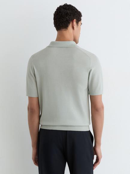 Reiss Manor Wool Polo Shirt, Minty Sage Green - view 2, Minty Sage Green