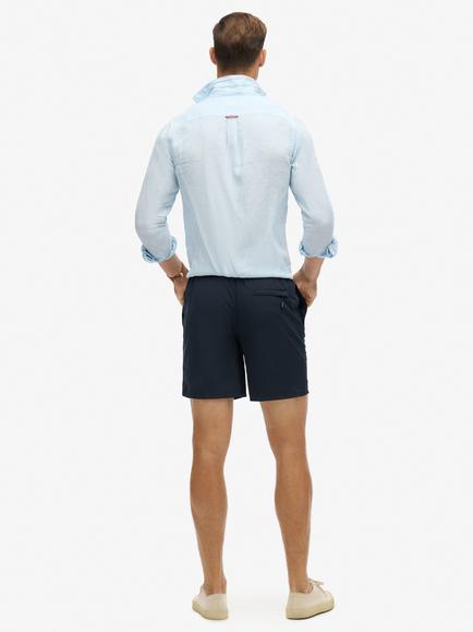 Superdry Premium Embroidered 17" Swim Shorts, Eclipse Navy - view 2, Eclipse Navy