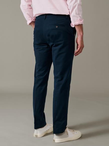 Aubin Coleby Lightweight Cotton Chino Trousers, Navy - view 2, Navy