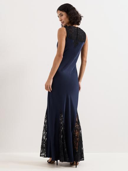 Phase Eight Bridget Sequinned Maxi Dress, Navy - view 2, Navy