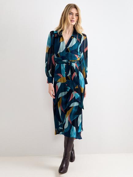 Phase Eight Catalina Abstract Petal Shirt Dress, Multi, Multi