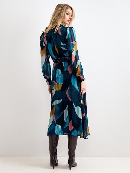 Phase Eight Catalina Abstract Petal Shirt Dress, Multi - view 2, Multi