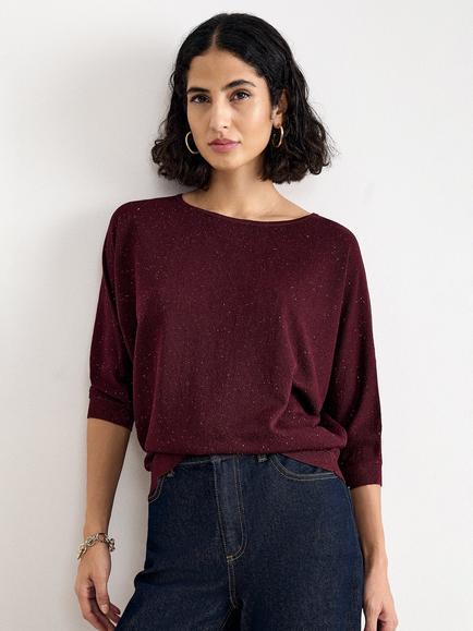 Phase Eight Cristine Fine Knit Jumper, Burgundy