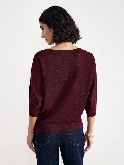Phase Eight Cristine Fine Knit Jumper - view 2, Burgundy