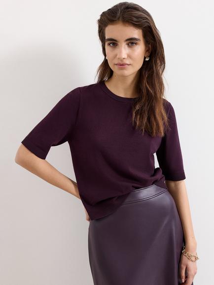 Phase Eight Tula Crew Neck T Shirt, Purple, Purple