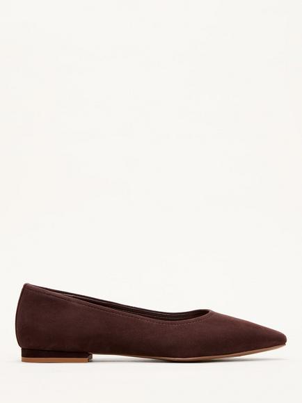 Phase Eight  Suede Ballet Pumps, Brown, Brown