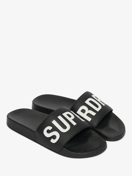 Superdry Pool Sliders, Black/Optic - view 2, Black/Optic