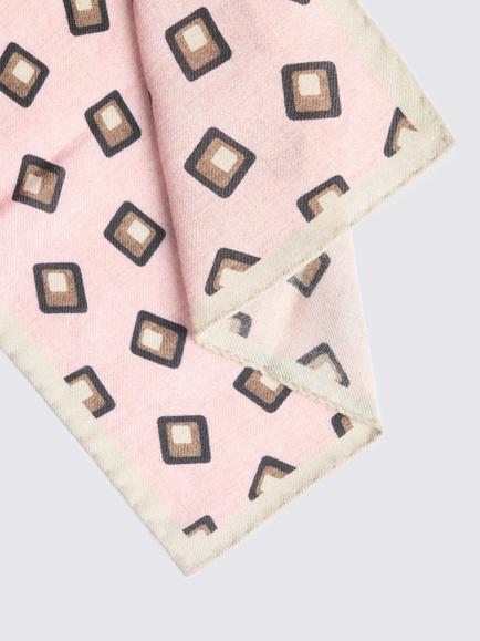 Moss Wool Pocket Square, Pink - view 2, Pink