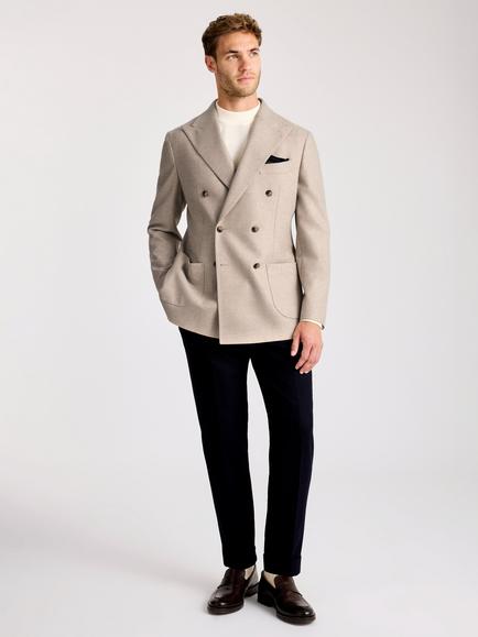Moss Tailored Fit Italian Wool Blend Jacket, Oatmeal - view 2, Oatmeal