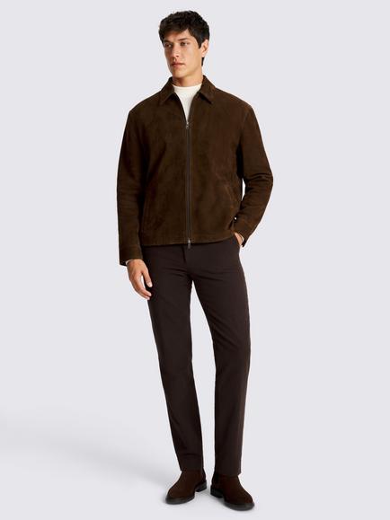 Moss Suede Zip Jacket, Dark Chestnut - view 2, Dark Chestnut