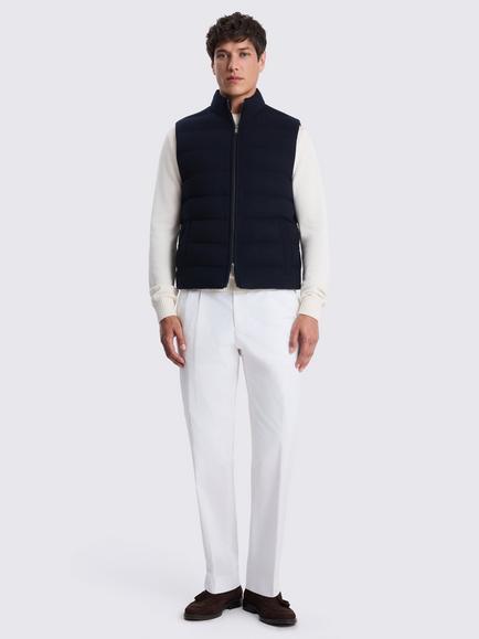 Moss Zip Front Gilet, Navy Blue - view 2, Navy Blue