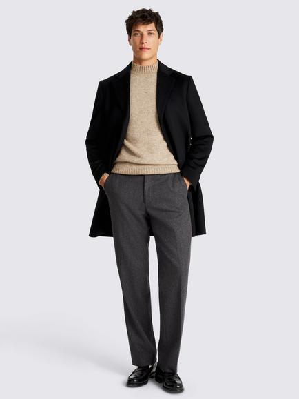Moss Wool Blend Overcoat - view 2, Black