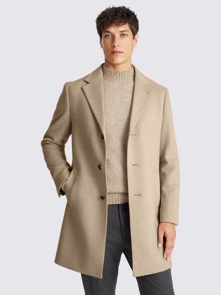 Moss Wool Blend Overcoat, Oatmeal