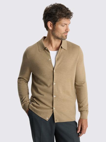 Moss Merino Wool Rich Shirt, Camel Brown, Camel Brown