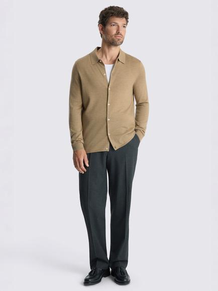 Moss Merino Wool Rich Shirt, Camel Brown - view 2, Camel Brown