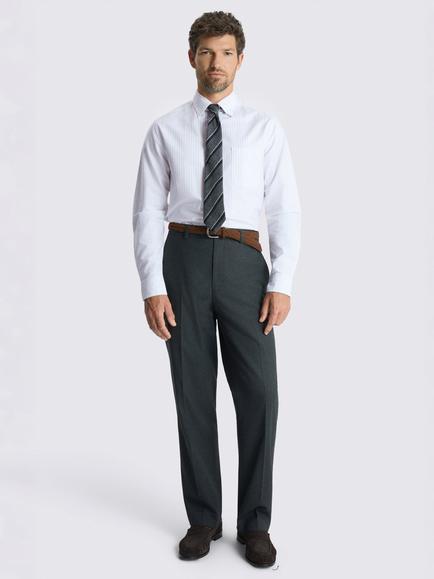 Moss Stripe Cotton Oxford Shirt - view 2, Light Blue