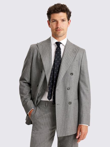 Moss Tailored Fit Italian Wool Stripe Suit Jacket, Grey, Grey