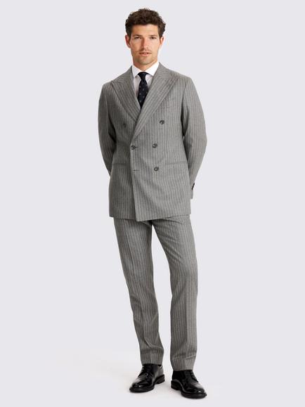 Moss Tailored Fit Italian Wool Stripe Suit Jacket, Grey - view 2, Grey