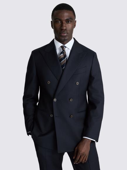 Moss Tailored Fit Italian Wool Twill Suit Jacket, Navy Blue, Navy Blue