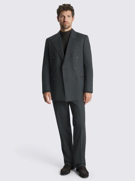 Moss Relaxed Fit Flannel Suit Jacket - view 2, Charcoal Grey