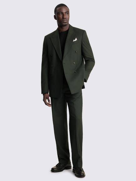 Moss Relaxed Fit Flannel Suit Jacket - view 2, Khaki Green