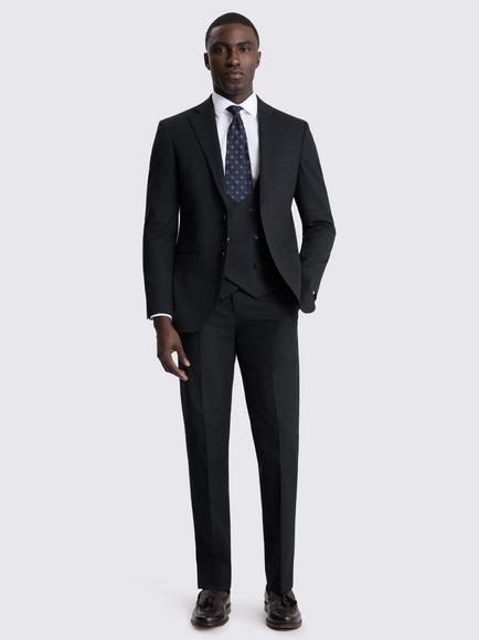 Moss Tailored Fit Puppytooth Suit Jacket, Navy Blue - view 2, Navy Blue