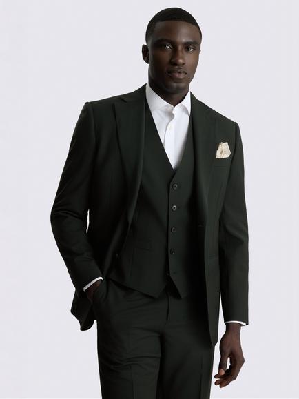 Moss Tailored Fit Wool Blend Performance Suit Jacket, Dark Green, Dark Green
