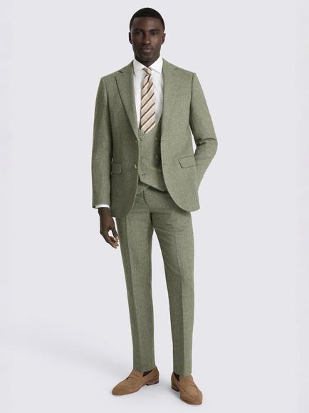 Moss Tailored Fit Wool Blend Herringbone Suit Jacket, Sage Green - view 2, Sage Green
