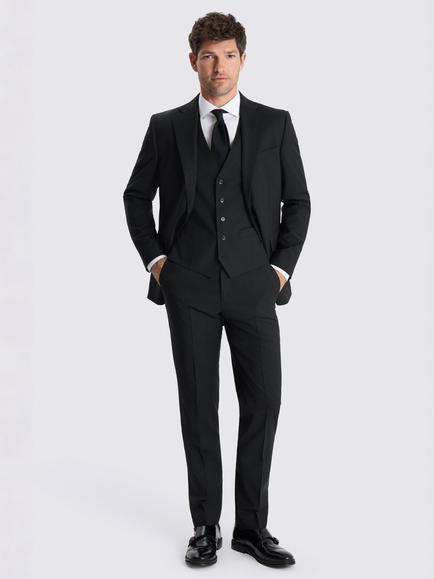 Moss Tailored Fit Wool Blend Performance Suit Jacket, Black - view 2, Black