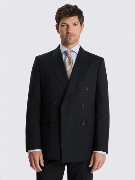 Moss Tailored Fit Wool Blend Performance Suit Jacket, Black, Black
