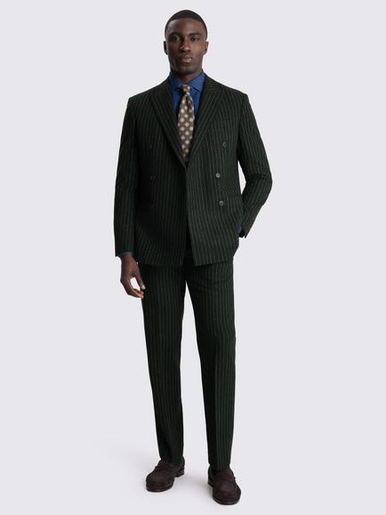 Moss Tailored Fit Wool Blend Stripe Suit Jacket, Dark Green/Taupe - view 2, Dark Green/Taupe