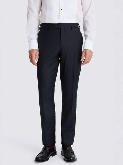 Moss Tailored Fit Italian Wool Twill Suit Trousers, Navy, Navy
