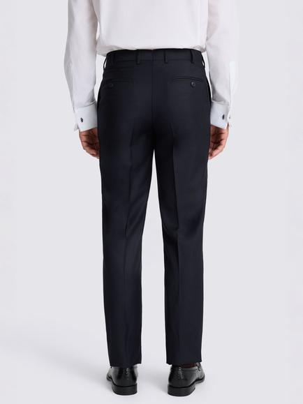 Moss Tailored Fit Italian Wool Twill Suit Trousers, Navy - view 2, Navy