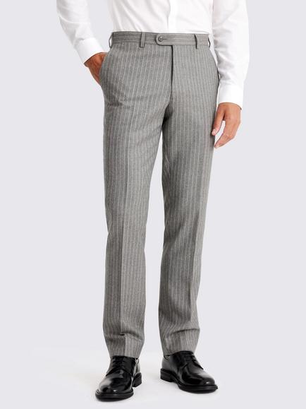 Moss Tailored Fit Italian Wool Suit Trousers, Grey, Grey