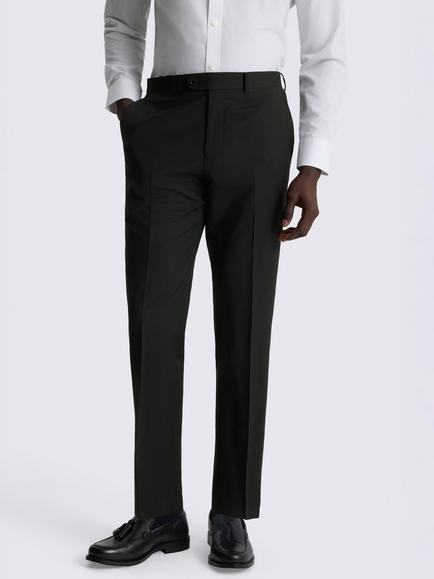 Moss Tailored Fit Wool Blend Performance Suit Trousers, Dark Green, Dark Green