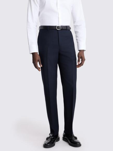 Moss Regular Fit Wool Twill Suit Trousers, Navy Blue, Navy Blue