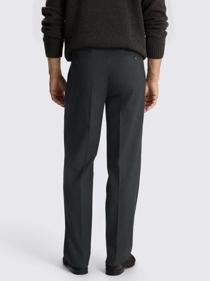 Moss Relaxed Fit Flannel Suit Trousers, Charcoal Grey - view 2, Charcoal Grey